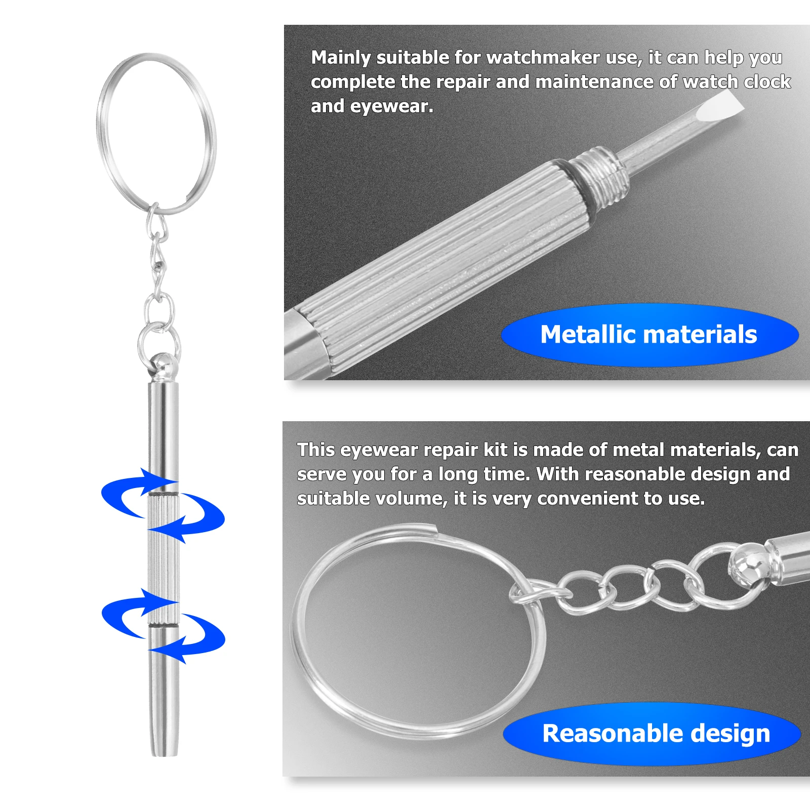 

1 set 1 Set Durable Metal Watch Eyewear Repair Kit With Precision Screwdriver For Glasses Sunglasses Cellphone Repair Tools Kit