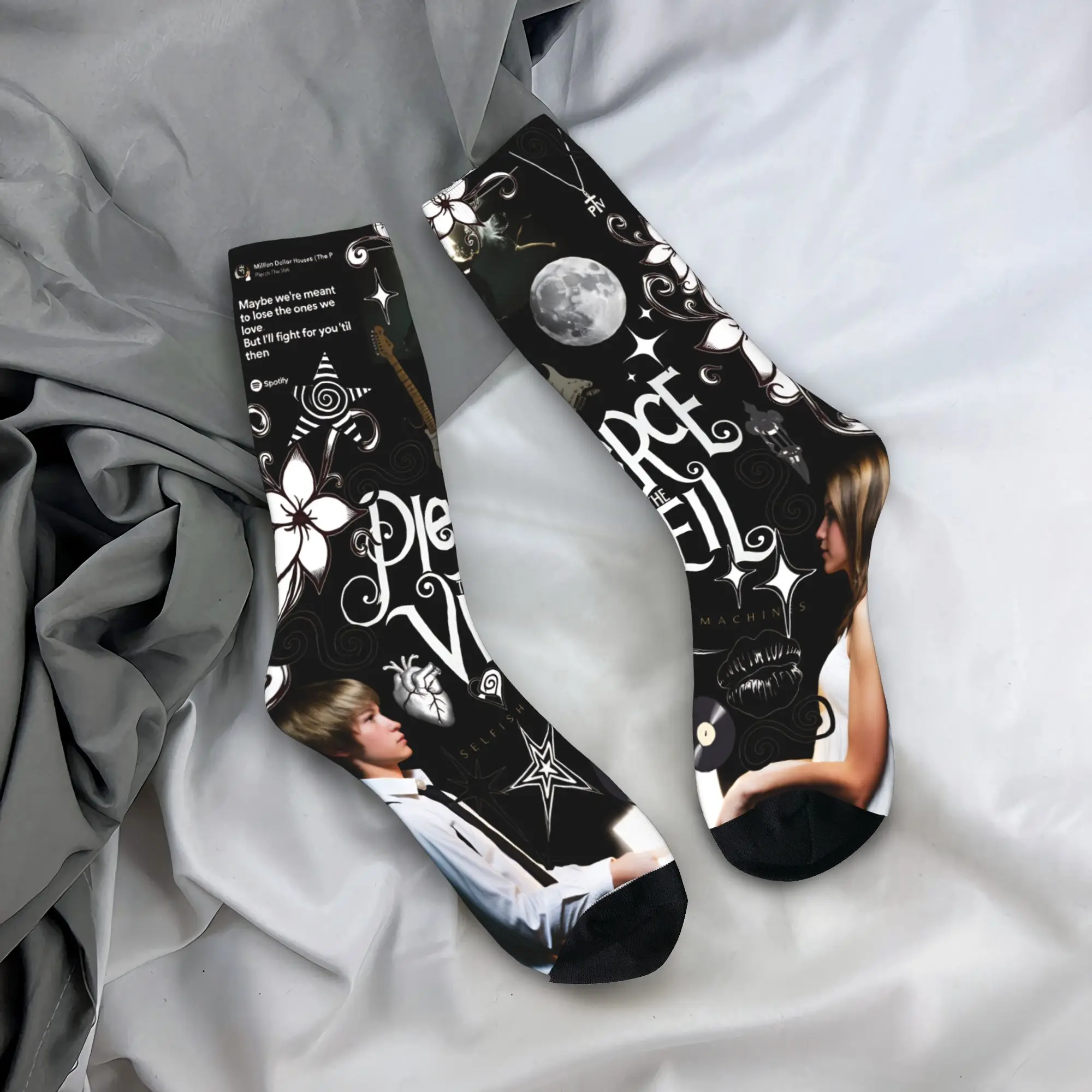

Pierce the Veils Rock Music Socks Anti-Slip Stockings Men Warm Soft Skateboard Socks Spring Funny Printed Socks