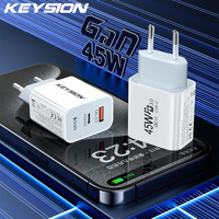 KEYSION 45W GaN USB Type C Wall Charger QC 3.0 Fast Charging PD3.0 Quick Phone Charger for iPhone 16 15 14 Samsung Xiaomi Huawei