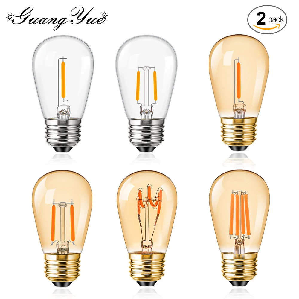 

Vintage S14 Led Bulb ST45 Filament Lamp 1W 3W 220V Dimmable Warm White Amber Glass Clear Indoor Outdoor Decorative Edison Bulbs