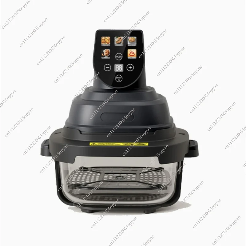 Fritadeira de Ar Dupla com Cestas e Janela Visível, Vidro Borossilicato de Alta Qualidade, Grande Capacidade, Cozedor de Ar Quente 3D para Cozinha Doméstica
