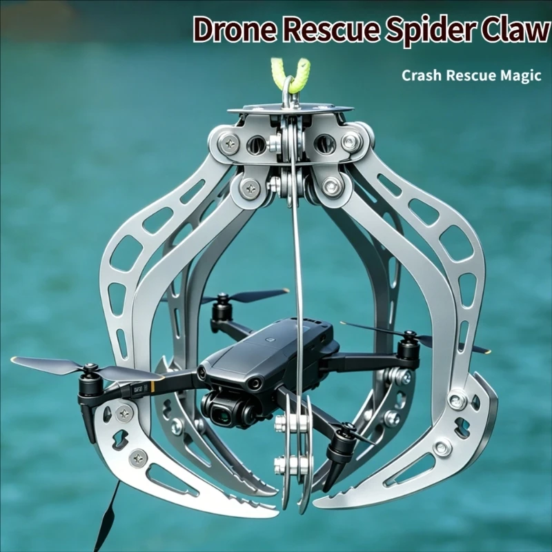 UAV Pickup Tool Metal Open Jaw Frame with Top Mount and Joint Motion Design for Outdoor Recovery and Field Transfer M4YD