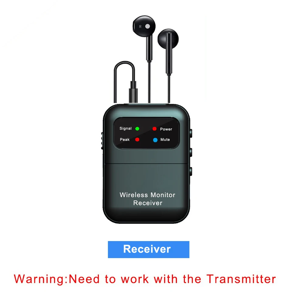 2.4GHz Wireless Earphone Monitor Receiver Rechargeable Receiver of Wireless Earphone Monitor System for Studio Band Rehearsal