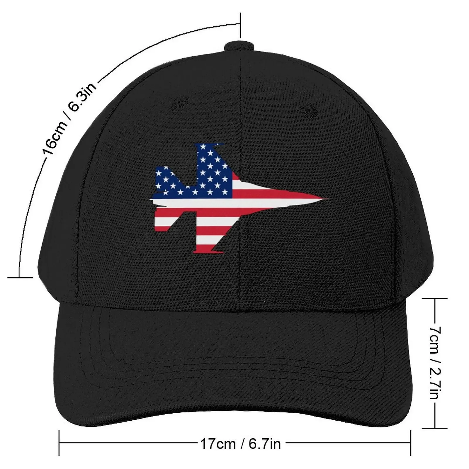 Flag of the United States of America in shape of F-16 Fighting Falcon Baseball Cap