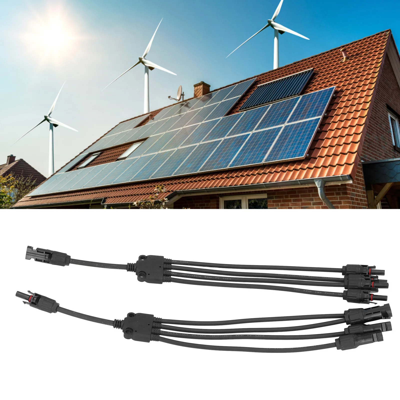 

Солнечный адаптер Солнечный разъем Y-образной ответвитель 1–4 Водонепроницаемый параллельный адаптер-разветвитель для наружного солнечного разветвителя Y-образный разъем