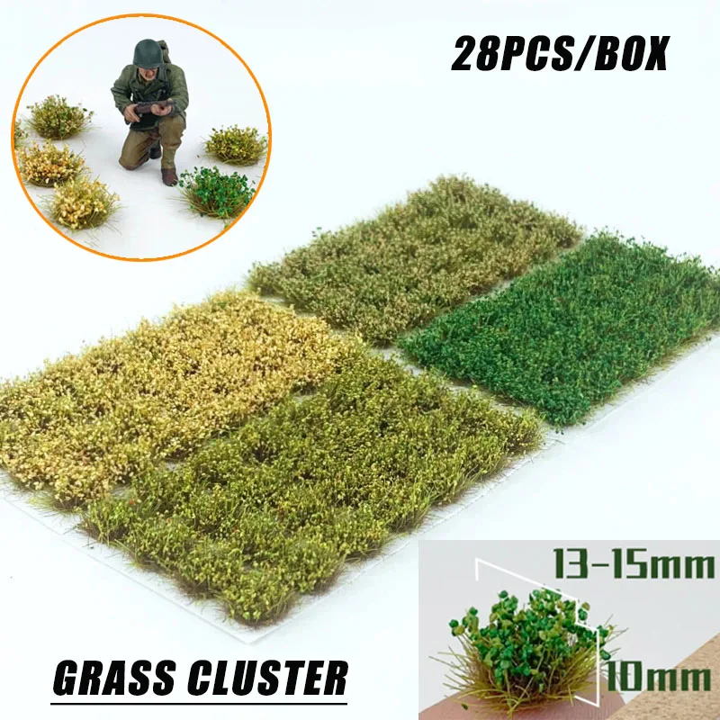 

28pcs 10mm Miniature Grove Grass Tufts for Ho OO N Scale Military Wargame Scenery Railway Train Layout Diy Model Making Diorama