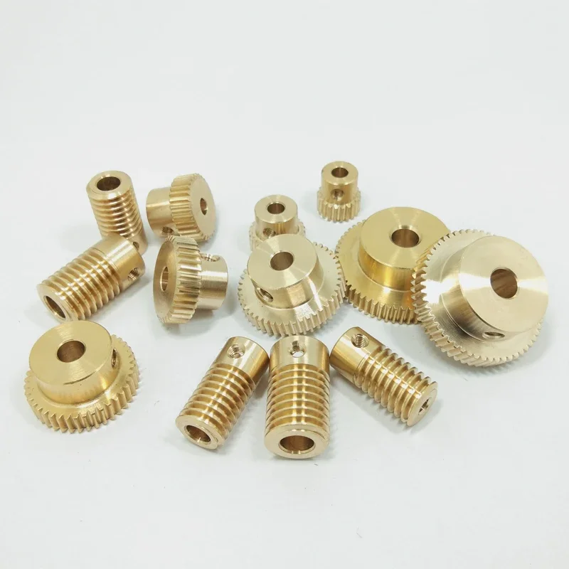 Heavy-Duty Module 0.5 Brass Worm Gearbox, Copper Worm Wheel Reducer - Low-Backlash Compact Design for CNC  Industrial Automation