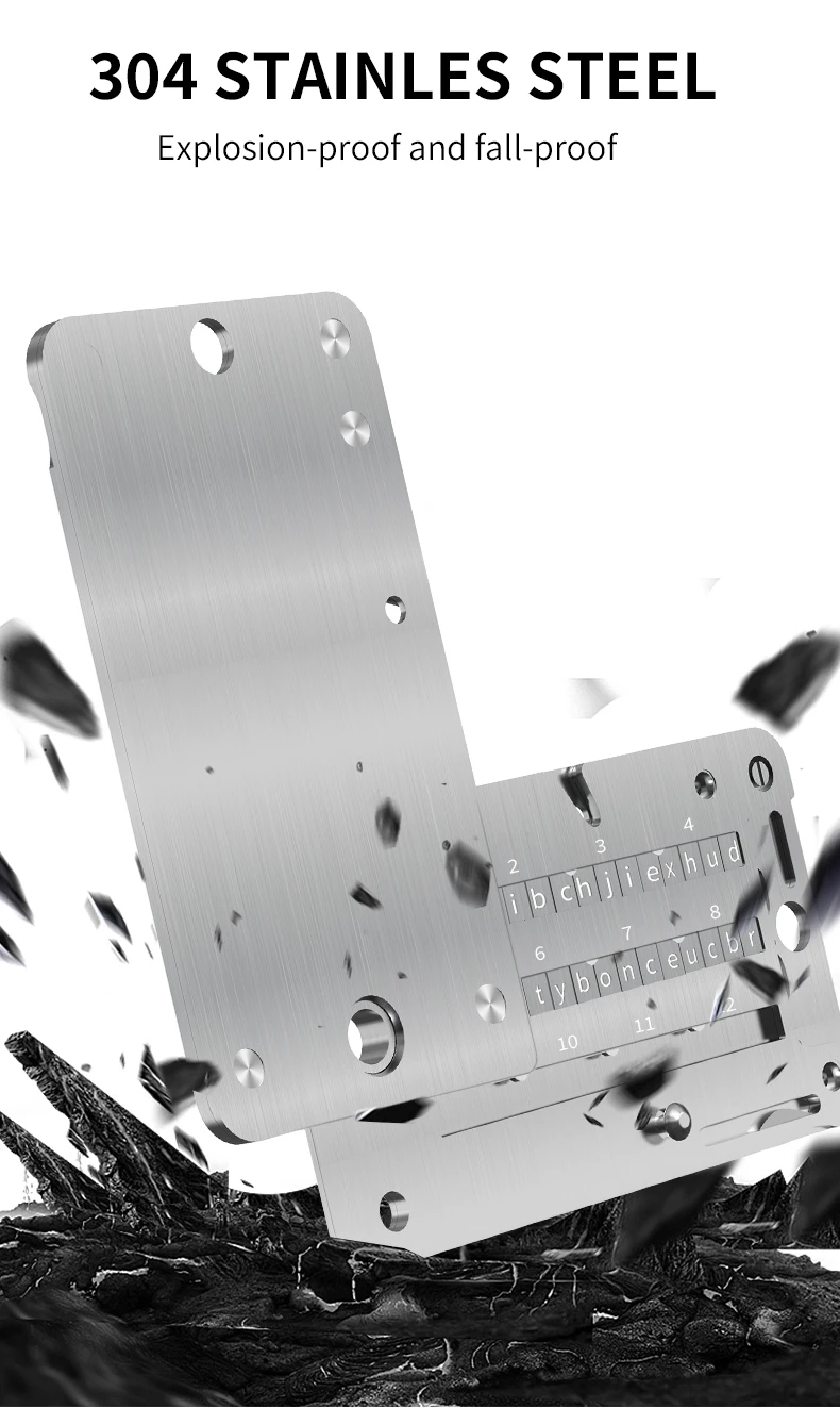 씨드 프레이즈 메탈 스토리지 (콜드 월렛용) – 암호화폐 복구를 위한 안전한 스테인리스 백업 플레이트