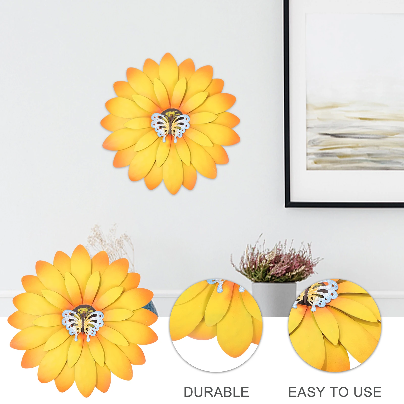 

Iron Art Wall Decor 3D Metal Flowers for Bedroom Living Room Dining Hanging Floral Wall Decor naments Floral Garland