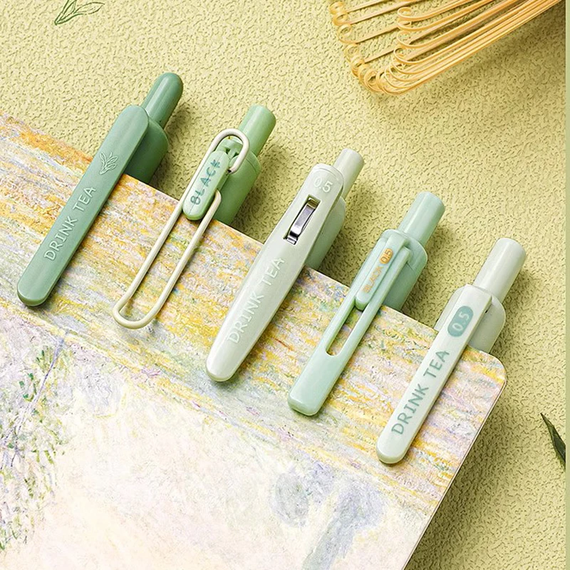 Gel Ink Pens, Black Ink Pens Fine Point Smooth Writing Pen 0.5mm Retractable, Best Aesthetic Cute Pens for Journaling Note