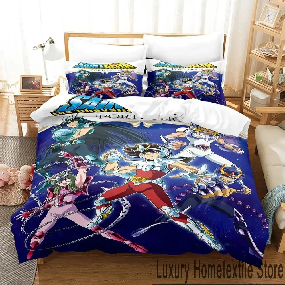 

3D Print Anime Saint Seiya Bedding Set Boys Girls Twin Queen King Size Duvet Cover Pillowcase Bed boys Adult Home Textileextile