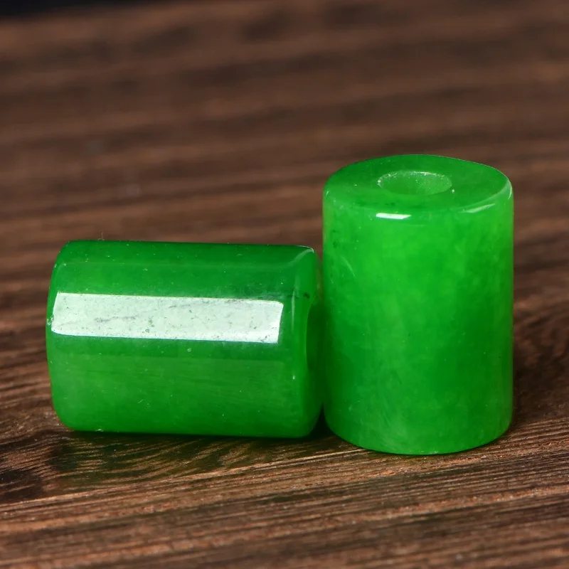 4A Zielony Jasper Jade Fortune Barrel Oryginalny kryształ kwarcowy Pojedynczy koralik DIY Koraliki Biżuteria Materiał — zdjęcie 5