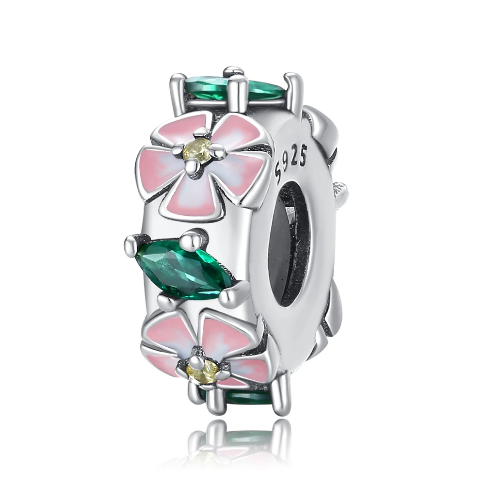 

Danturn 925 Sterling Silver Original Beads Flower Dangle Charm fit Snake Chain Bracelet Fashion Women Jewelry Making