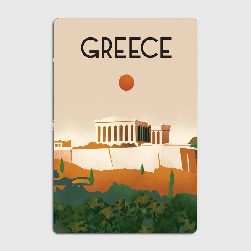 

Greece Travel Metal Plaque Pub Painting Wall Mural Printed Sign Tin Sign Poster