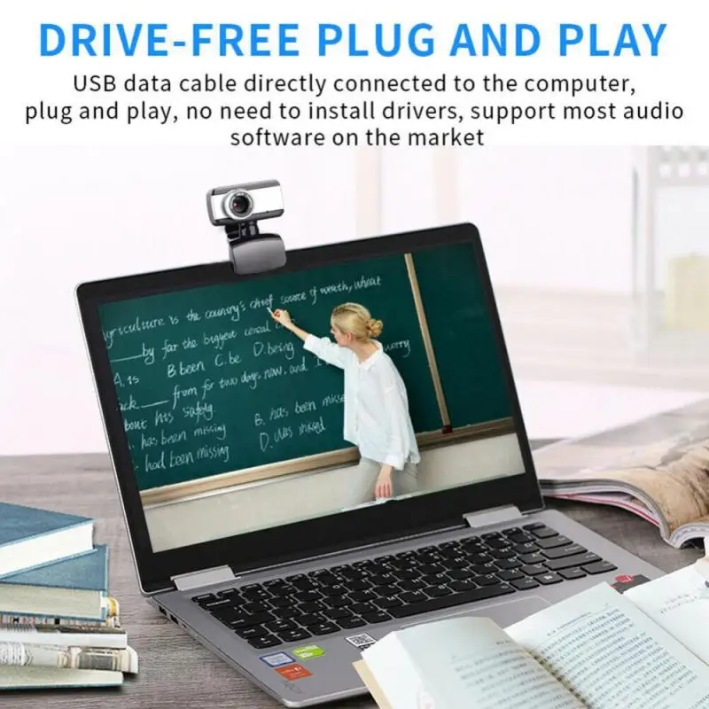 كاميرا ويب عالية الدقة مع ميكروفون ، usb ، للكمبيوتر المحمول ، سطح المكتب ، الكمبيوتر ، كاميرا ويب + ميكروفون