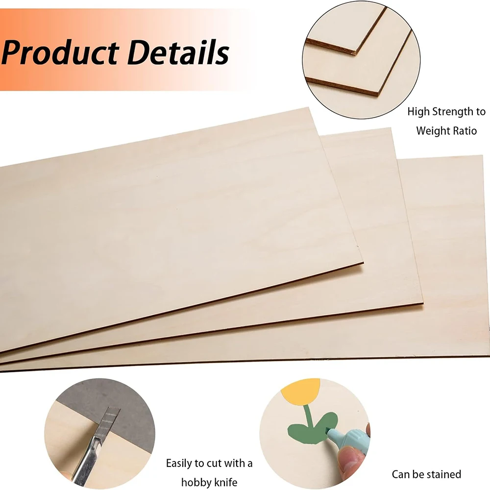 2Pc 45*30CM*1.5mm Basswood Laminate DIY Handmade Building Model Wood Board Sheet