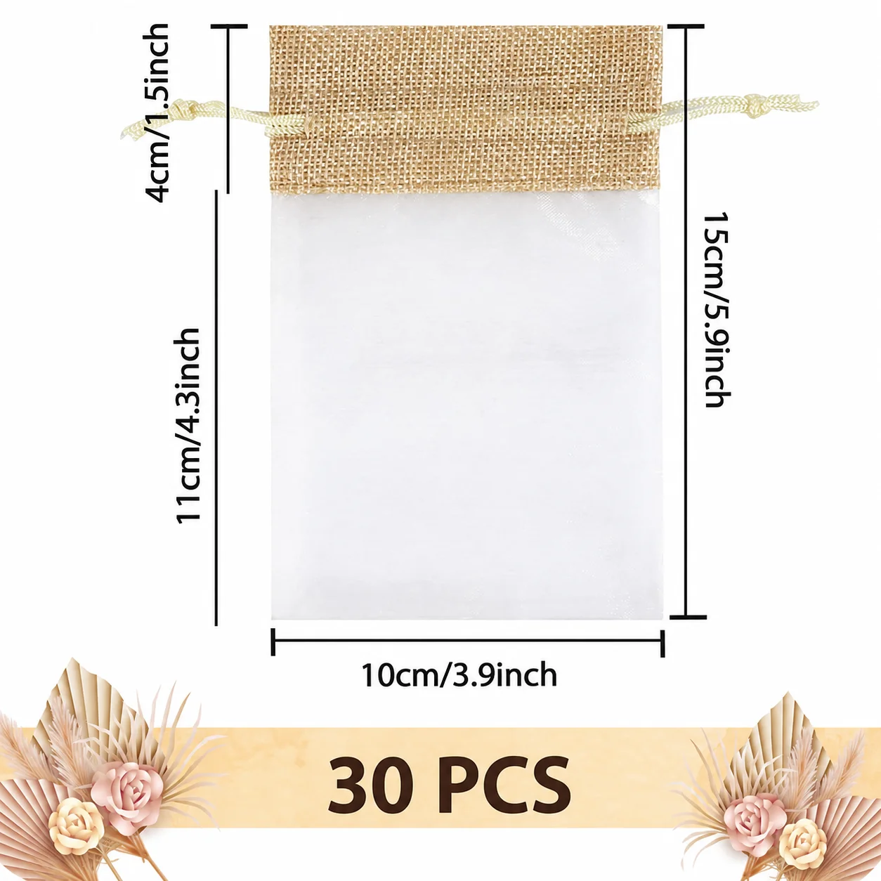 Party Favor Bag Easy To Carry Burlap Organza Pouch Drawstring Gift Bag Sheer Wedding Candy Bag For Jewelry Storage Home Storage