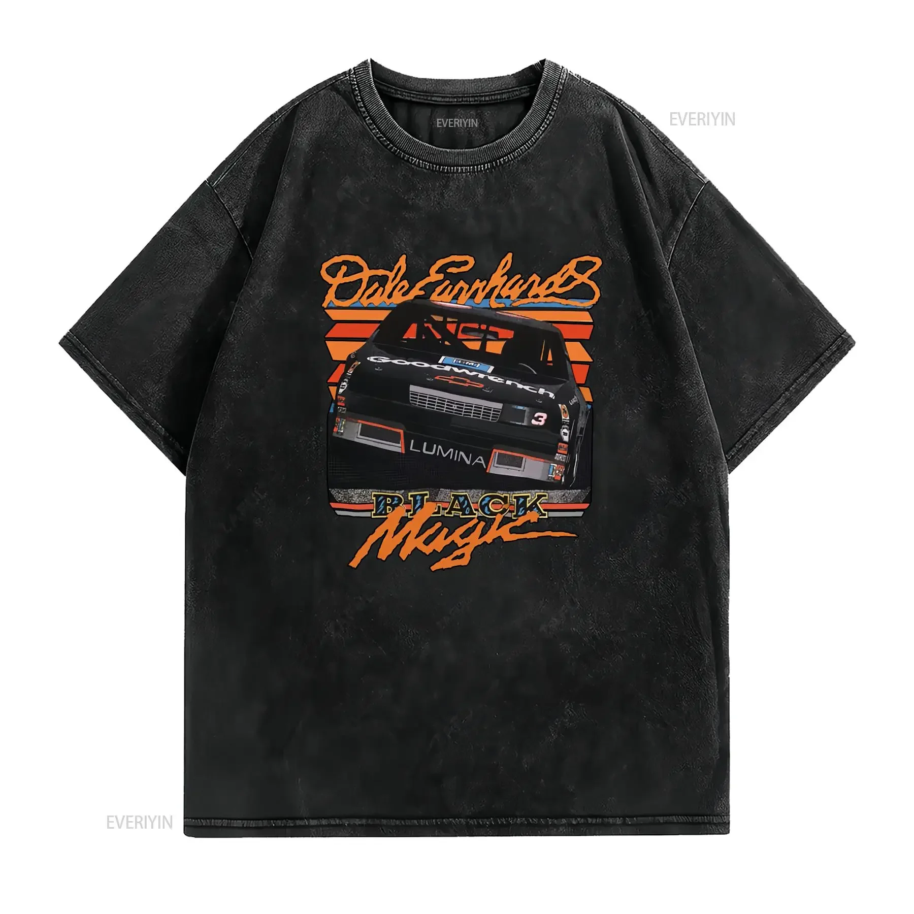 Dale EarnhardT T Shirt Cotton Black  vintage Washed designer clothes Soft streetwear Comfortable Slightly homme graphic fashion