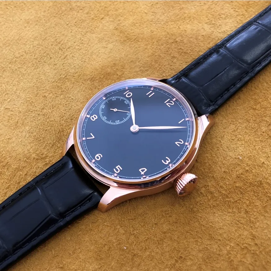 Montre mécanique pour hommes 40mm pilote ETA6497 S3600SK mouvement creux gravé montre mécanique manuelle