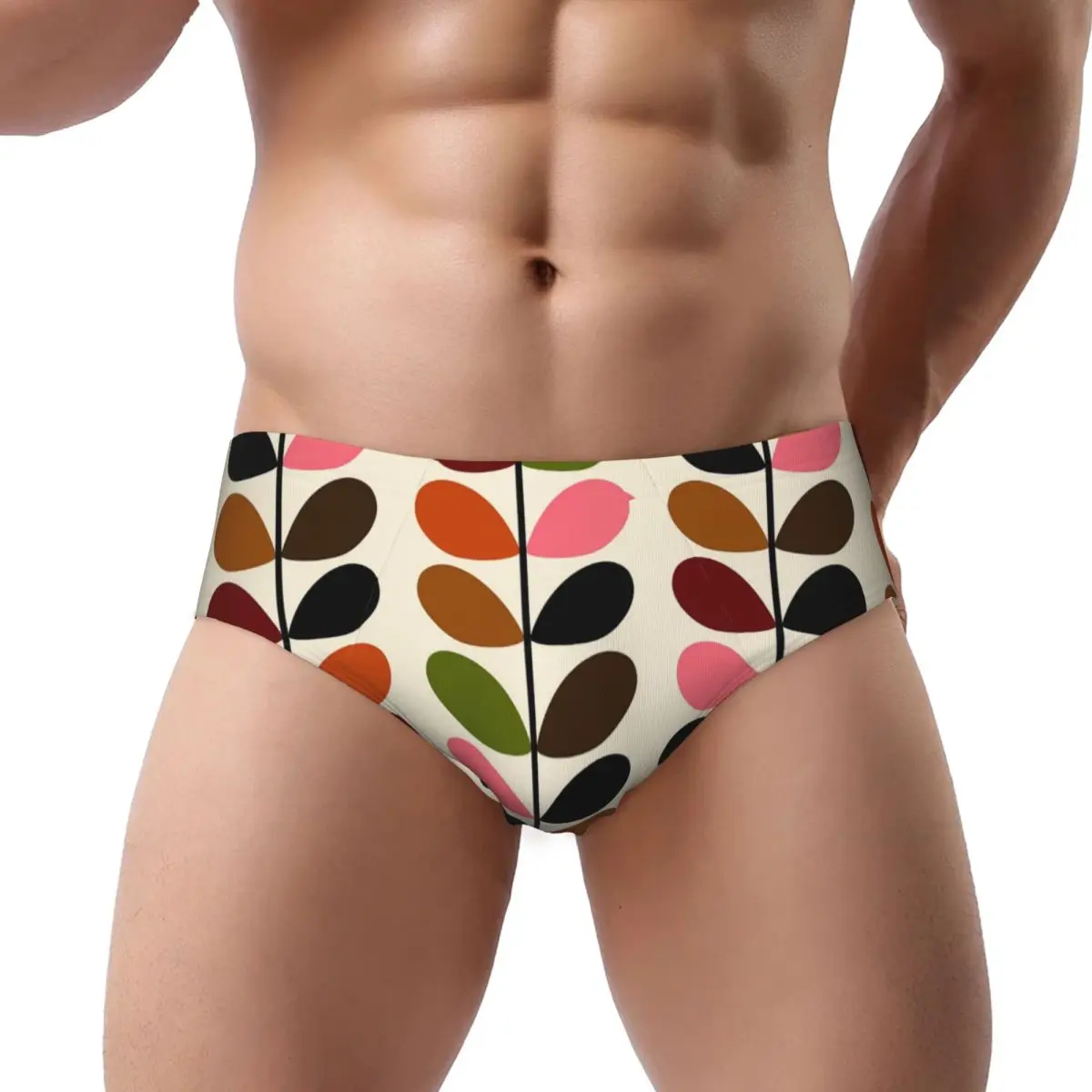 

Custom Orla Kiely Flower Scandinavian Geometric Style Briefs Underwear Men Comfortable Stretch Panties