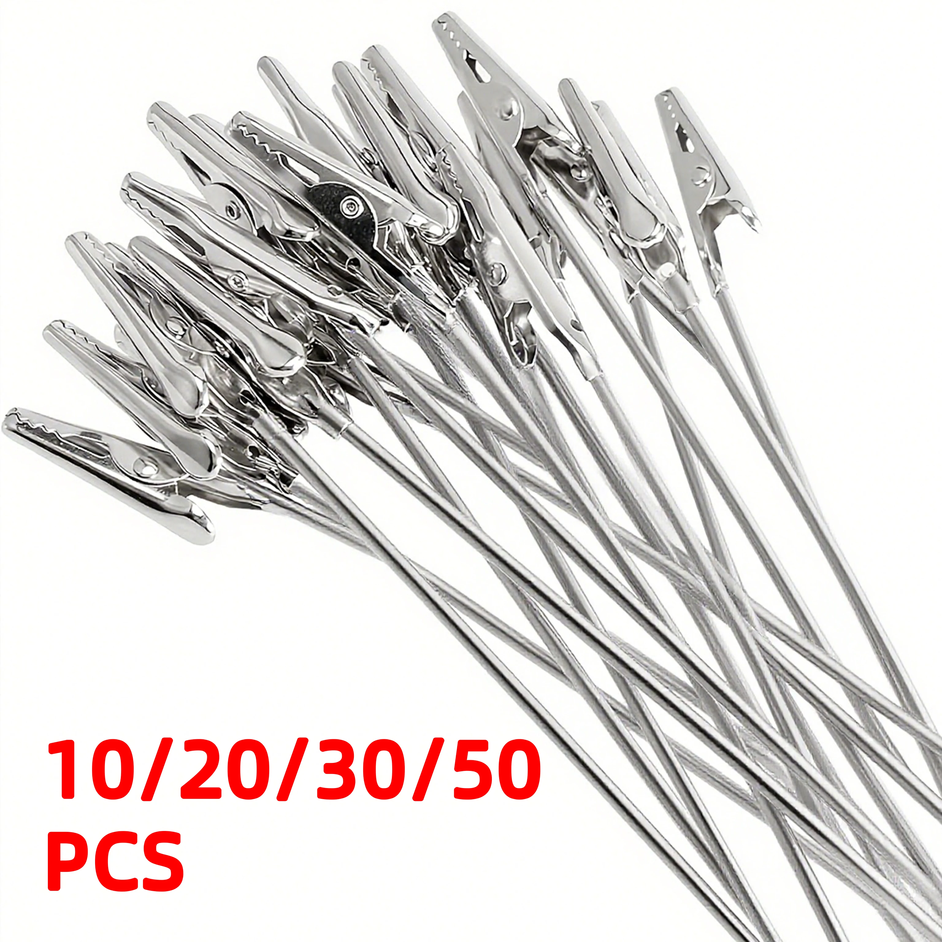 10/20/30/50 Pcs Double Headed Aluminum Clip, Bendable Crocodile Clip Mosquito Coil Holder, Metal Advertising Label Tag Clip for
