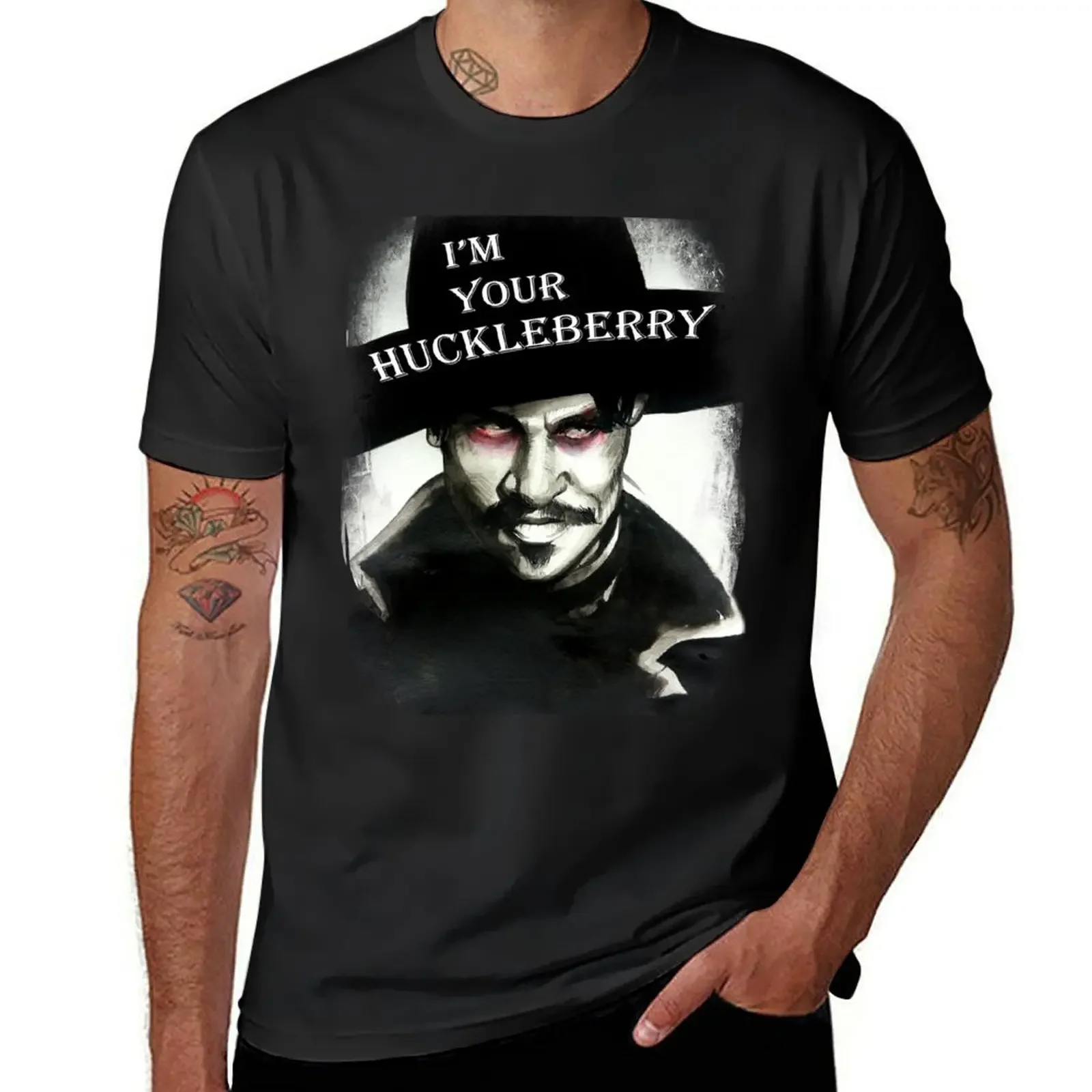 Huckleberry Tombstone Doc Holliday Wyatt Earp T-Shirt custom t shirt cute tops summer clothes customs men clothing