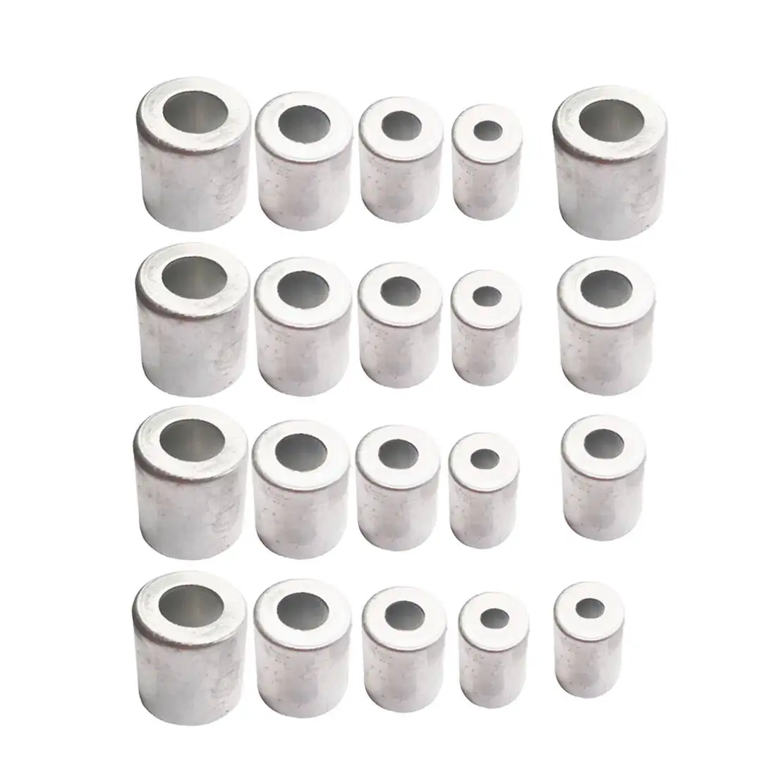 20Pcs/set Silver Aluminum Car Truck RV AC Systems Air Conditioning Crimp Ferrules Sleeves Reduced Hose Barrier Ferrules