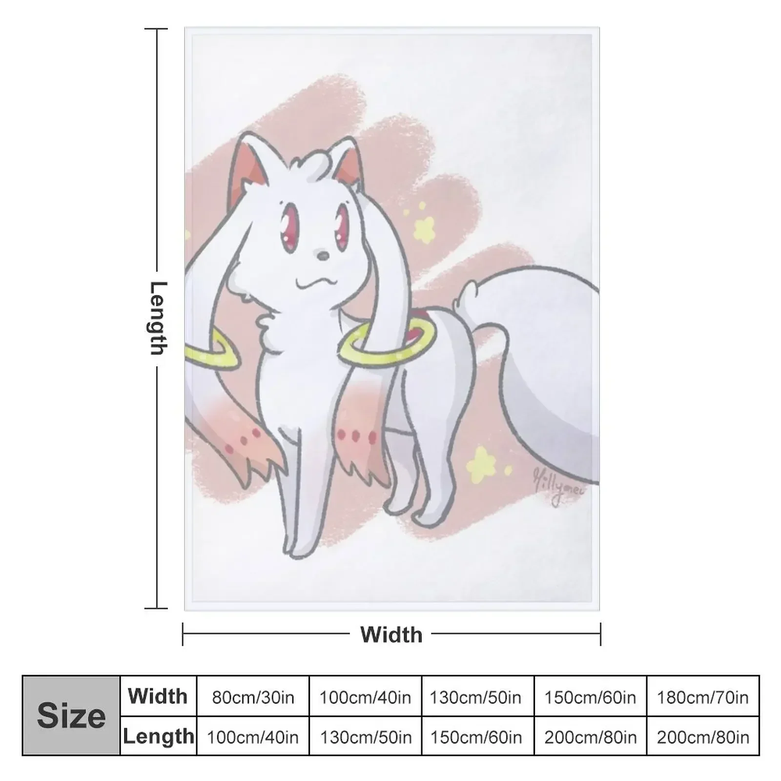 Kyubey - Madoka Magica Throw Blanket Bed Bed linens Blankets