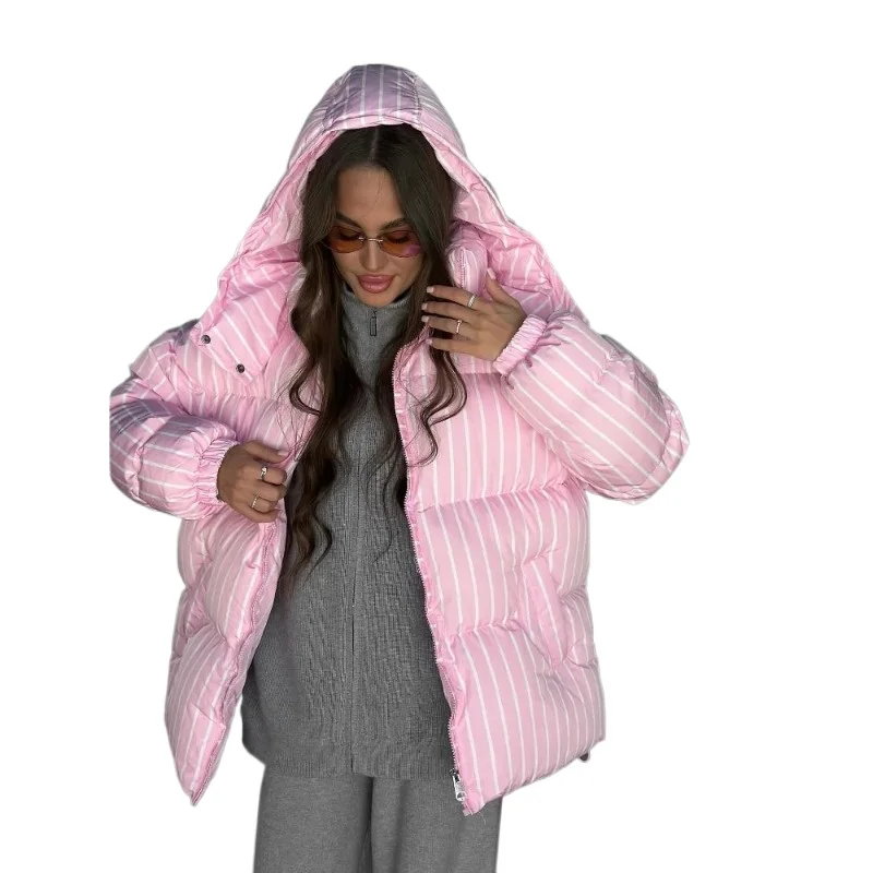 

Detachable hat stand up collar hooded cotton jacket, fashionable and warm zipper jacket