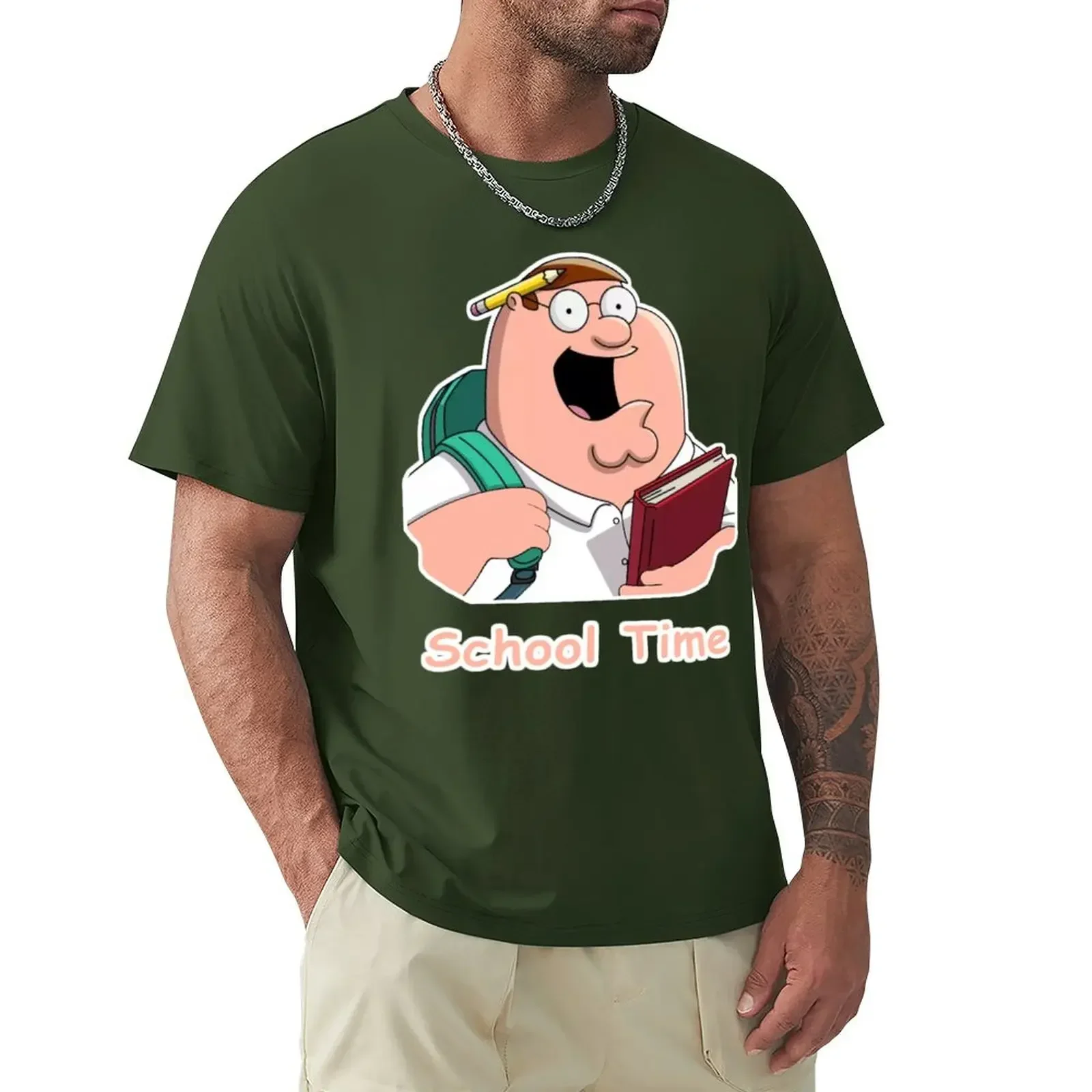 

2025 new model Peter Griffin School Time T-Shirt vintage clothes mens clothing tee summert shirts new in tops & tees 2025