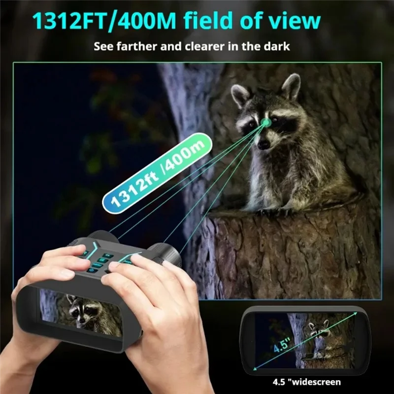 A20F-Nuovo schermo da 4,5 pollici Dispositivo di visione notturna 4K Foto e video HD Binocolo digitale Telescopio per visione notturna a infrarossi per esterni