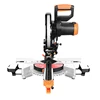 HASPOWER 10 인치 255mm 슬라이딩 목재 마이 터는 레이저 LED 조명 전동 공구 절단기로 단일 베벨을 보았습니다. 3