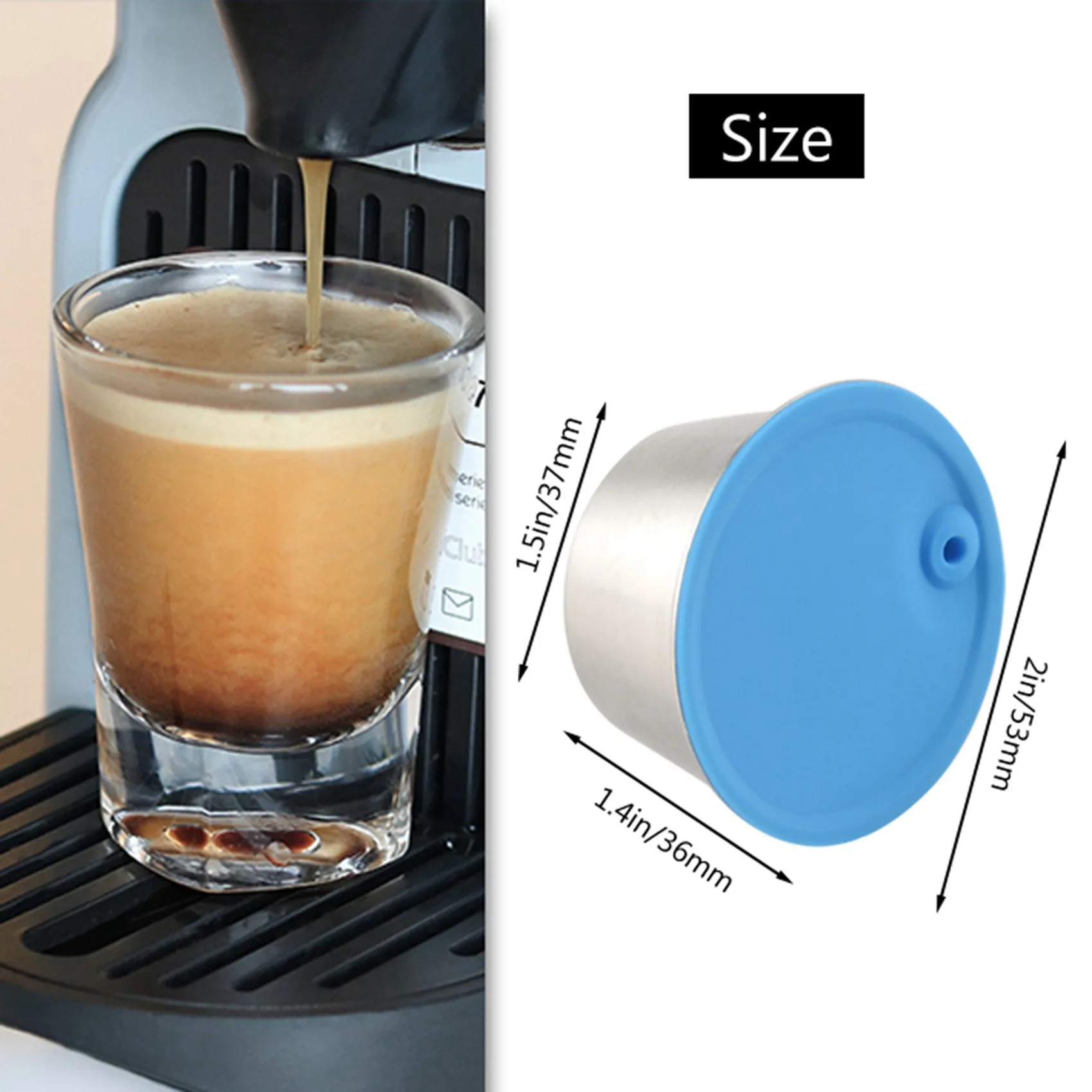 Cápsula reutilizável Y42A para Dolce-Gusto, filtro de café de aço inoxidável para conjunto Nescafé/Dolce-Gusto (com colher e escova)