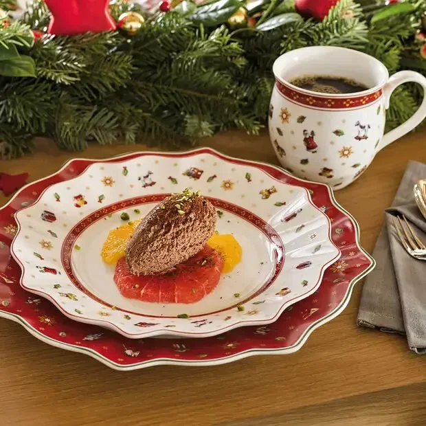 German Weibao Christmas Tableware Flat Plate Round Dinner Cake Plate Mug Teapot Coffee Cup Soup Plate Salad Dish Dishes