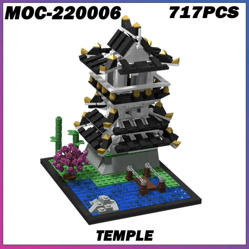 

717PCS MOC-220006 Temple Creative Street View Model Building Blocks Architecture Education Assembly Model Toys Gifts