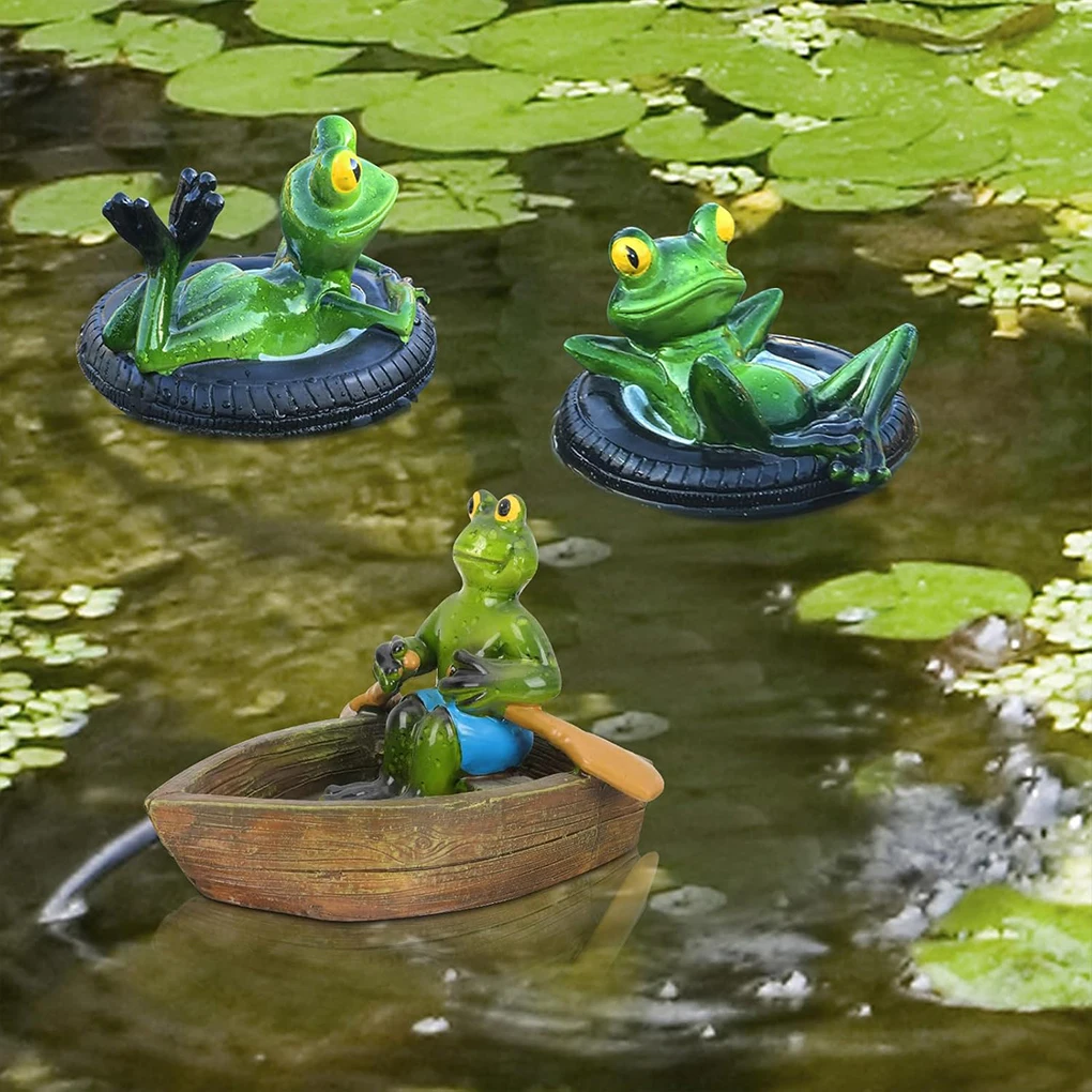 

Floating Frog Decoration Figurines Resin Crafts Decorative Ornaments Animal Statue Figure for Home Garden Pool Pond Christmas