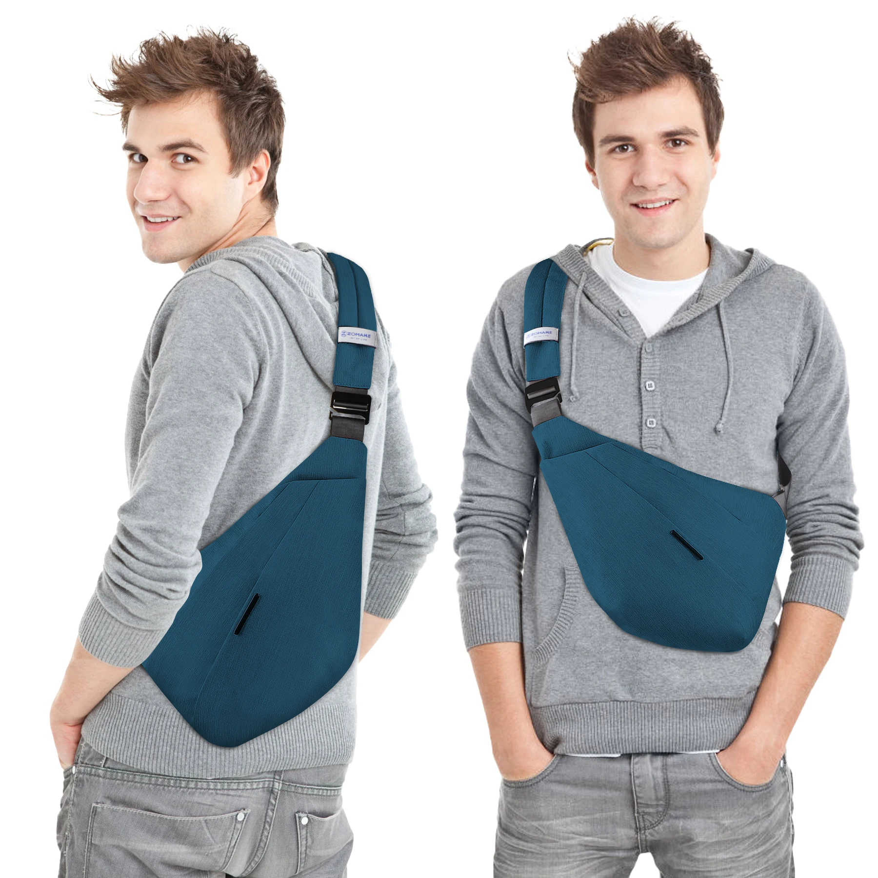 

ZOMAKE men ultra thin anti-theft small chest bag mini cross body bags male one shoulder sling bag for travel boy sports bag