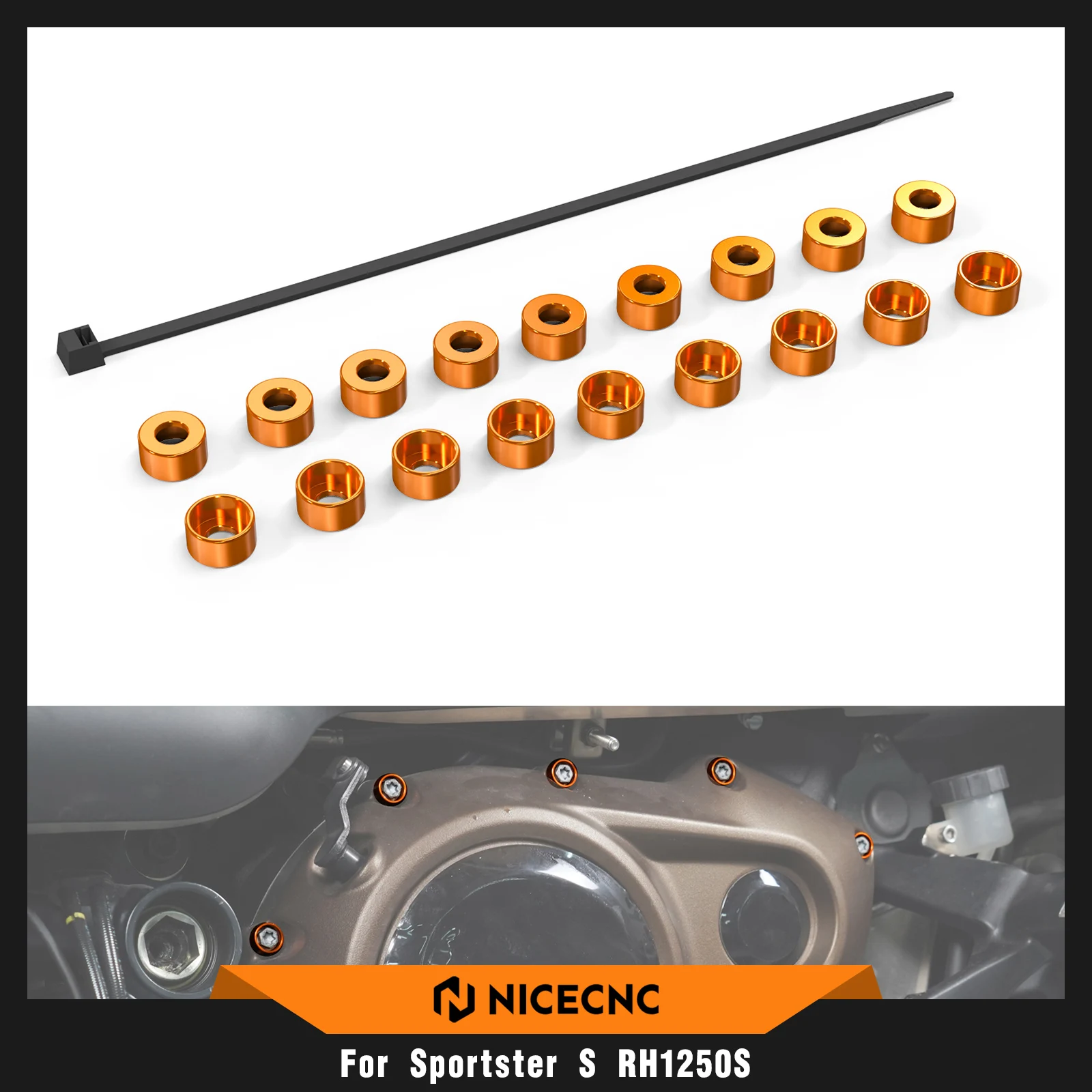 For Harley Sportster S RH1250S 2021-2024 2023 Engine Case Cover Bolt Trim Rings Pan America 1250 RA1250 Nightster RH975 23-24