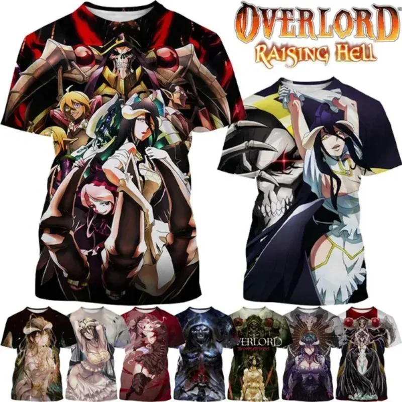 New Fashion Pop Anime OVERLORD 3D Print T-shirt Personality Men Clothing Hip Hop Harajuku Street Unisex Oversized T Shirt Tops