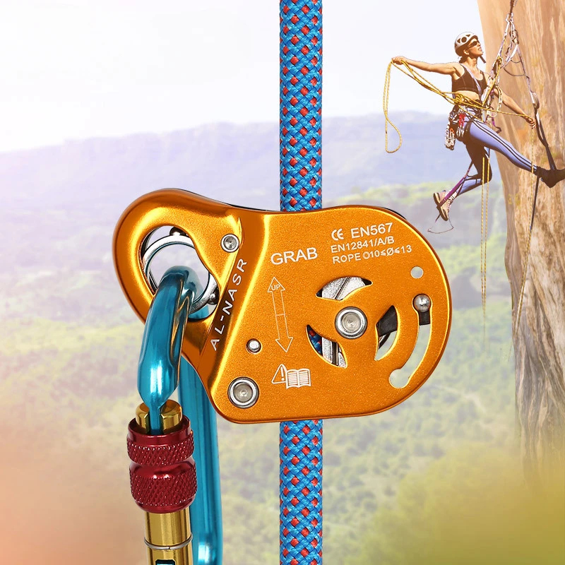 

Rock Climbing Asending & Descending Safety Equipment Removable Rope Gripper Automatic Lock Anti Fall Protctive Gear