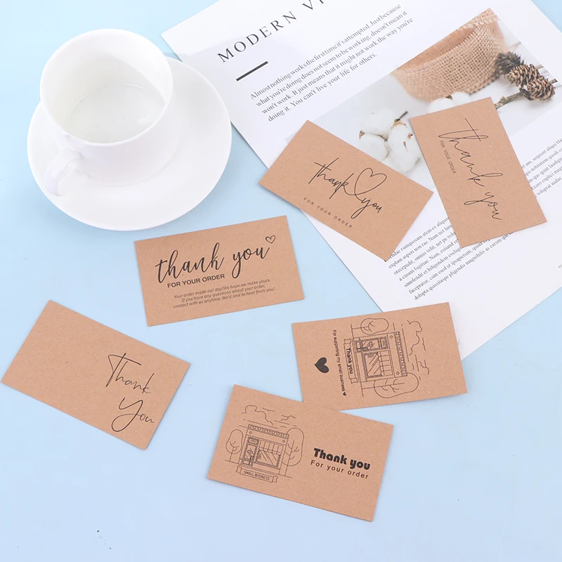 30-500pcs Thank You for Your Order Business Cards Shopping Purchase Thanks Greeting Cards Appreciation Card for Small Business