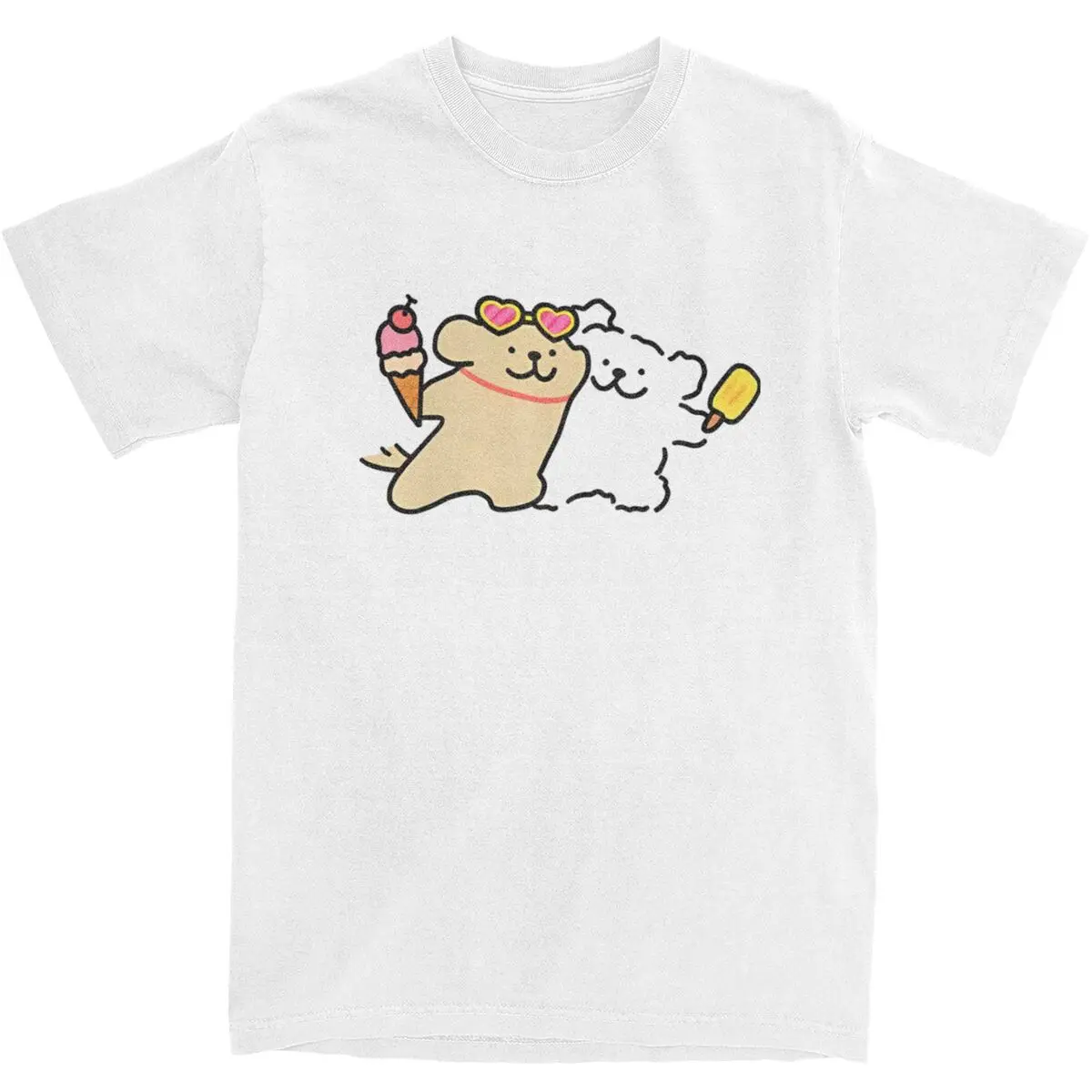 

Maltese Golden Retriever Cotton T-Shirts Summer Holiday Novelty Tshirt for Men Summer Y2K Retro Pattern Short Sleeve Top Tees