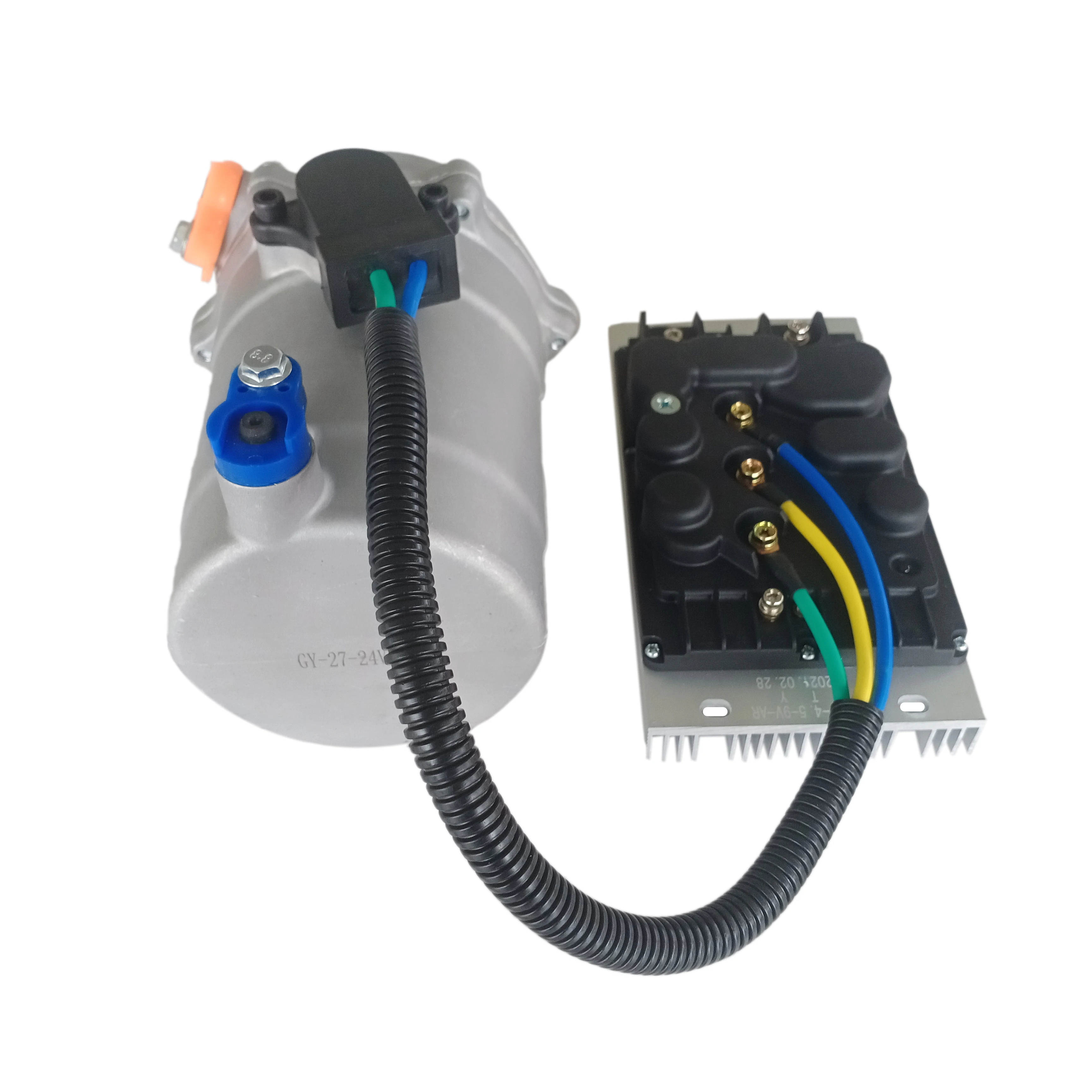 12V/24V Electric Auto AC Compressor Set Portable Scroll Type Motor Gas Powered New Condition Air Cooled Auto AC Air System