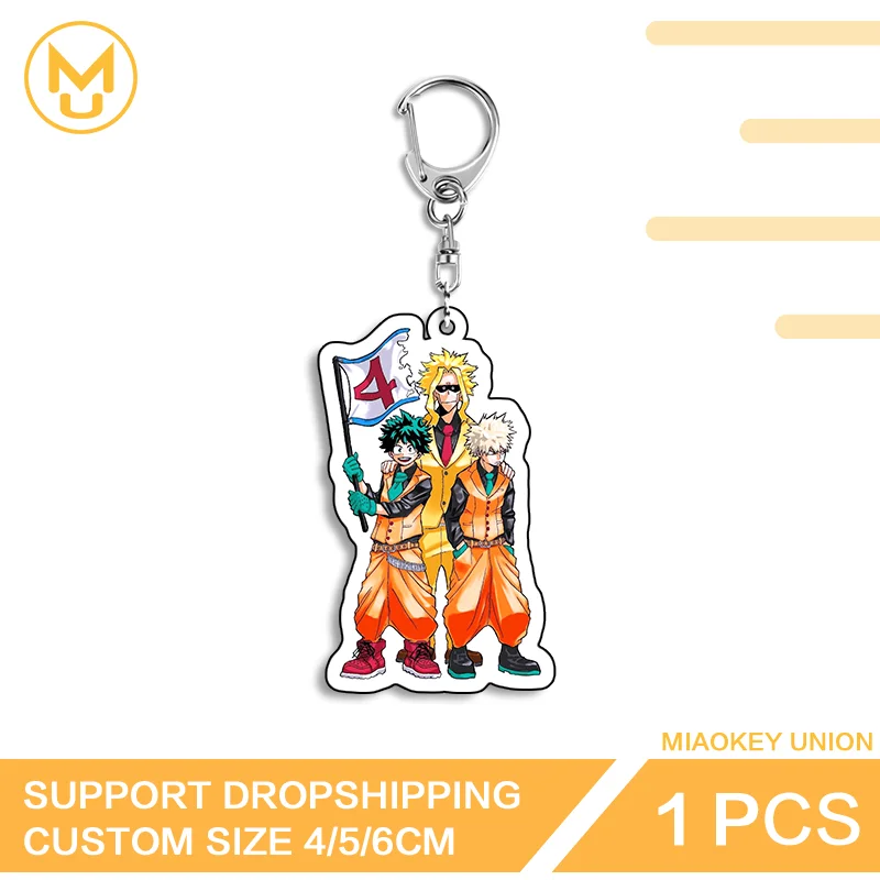 Trendy Izuku Midoriya Amusing Enchanting Double Sided Acrylic Keyring Decorative Versatile Simplicity Key Ring Decoration