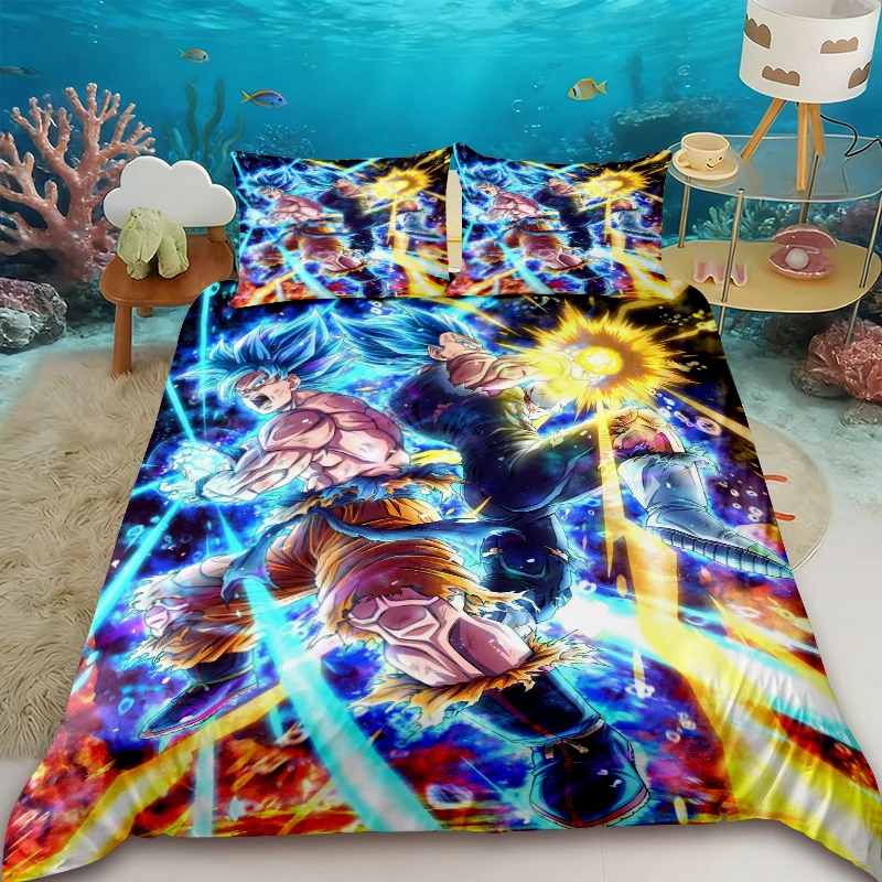 

Детский комплект постельного белья с драконьими мотивами, пододеяльник с Гоку, 2 наволочки, размеры Double, Queen, King, декор для спальни, подарки