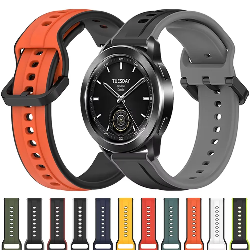

For Xiaomi Watch S4 /S3 S2 46mm 42mm/color 2/Mi Sports watch strap For REDMI Watch 5 Lite/Active Silicone Strap Two-Tone 22mm