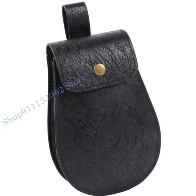 H9ED حقيبة خصر من العصور الوسطى، حقيبة خصر بحزام عتيق، حقيبة خصر للهالوين LARP عصر النهضة، إكسسوارات أزياء للنساء والرجال #4