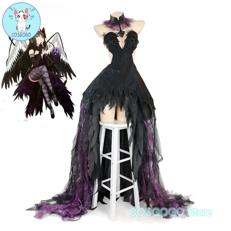 COSGOGO Akemi Homura Dress Anime Puella Magi Madoka Magica Cosplay Costume Women Cute Party Suit Halloween Uniforms Custom Made