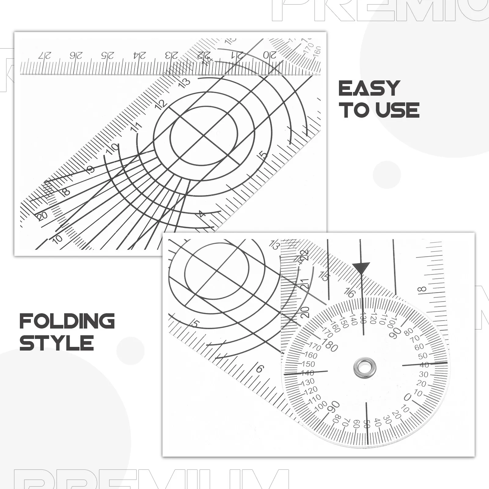 4Pcs Quick Angle Protractor Plastic Goniometer Angle Ruler Measurement Tool School Office Drawing Students Plastic Goniometer