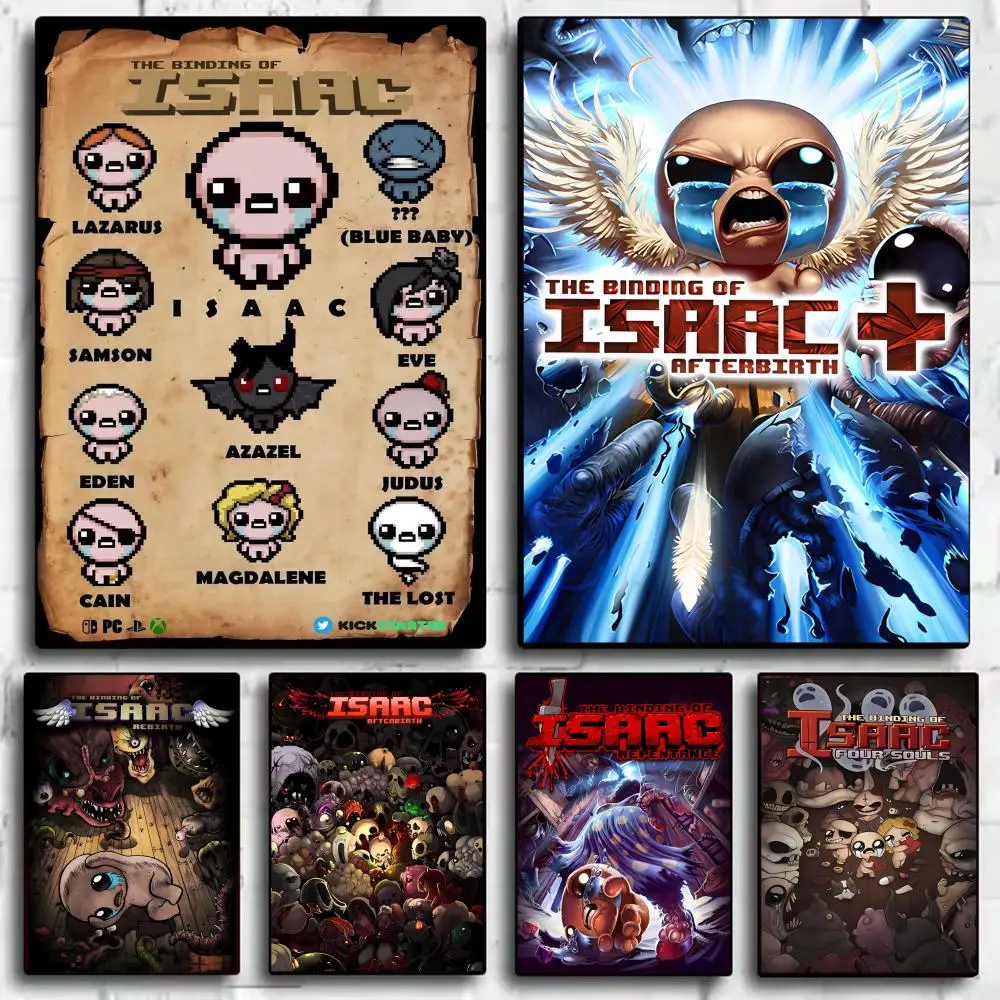 Póster de la encuadernación B de Isaac, pegatinas HD, pintura impermeable, arte de pared para dormitorio, sala de estar, decoración del hogar, regalo
